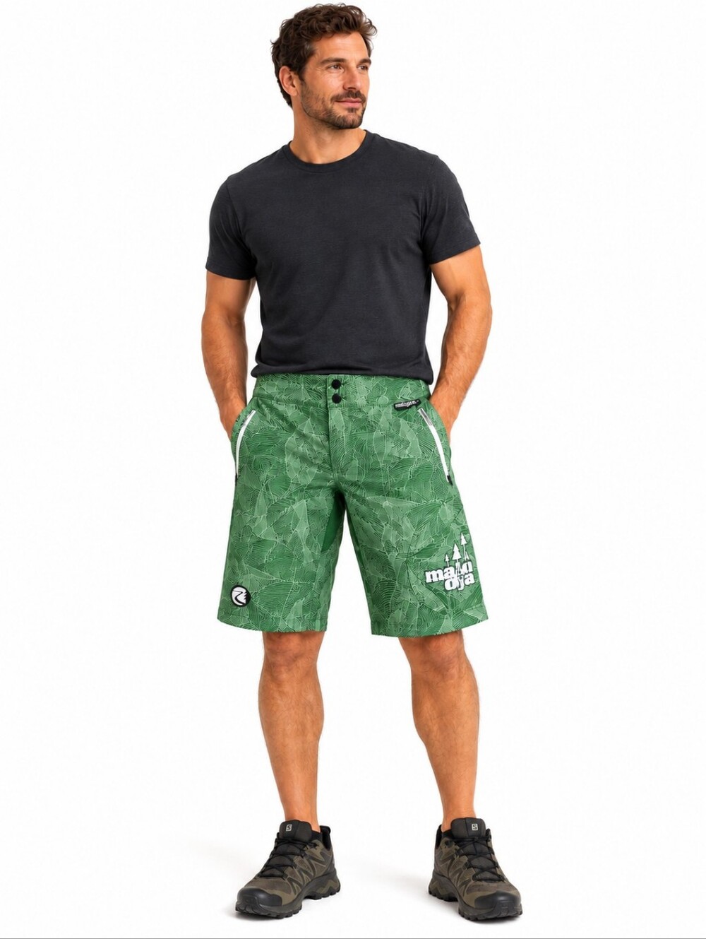 Maloja WernerM Men's XXL MTB Cycling Shorts Green Forest Print NWT